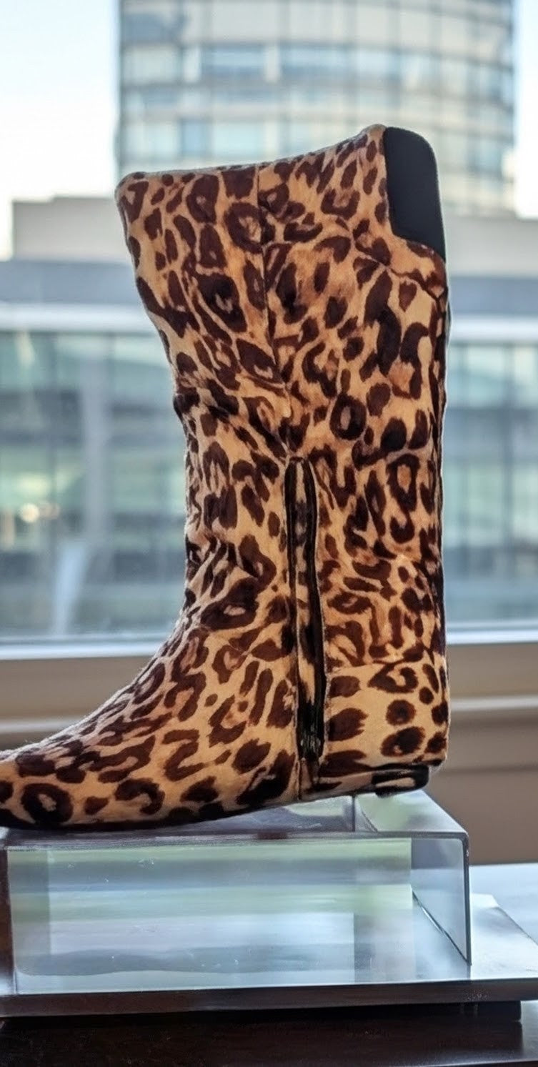 Leopard Print Knee-High Boots