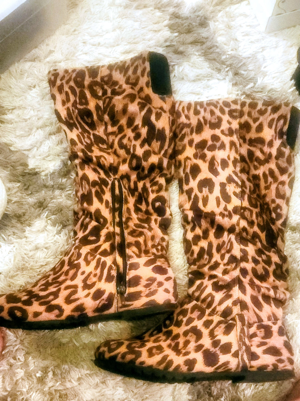 Leopard Print Knee-High Boots