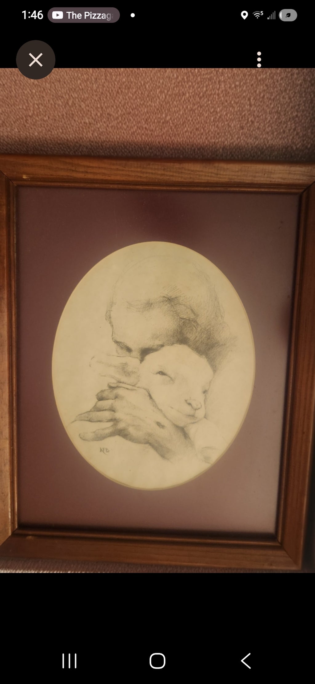 Jesus and the Lamb Framed Sketch